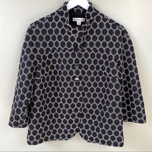 Coldwater Creek White & Black Dots Jacket Size 12